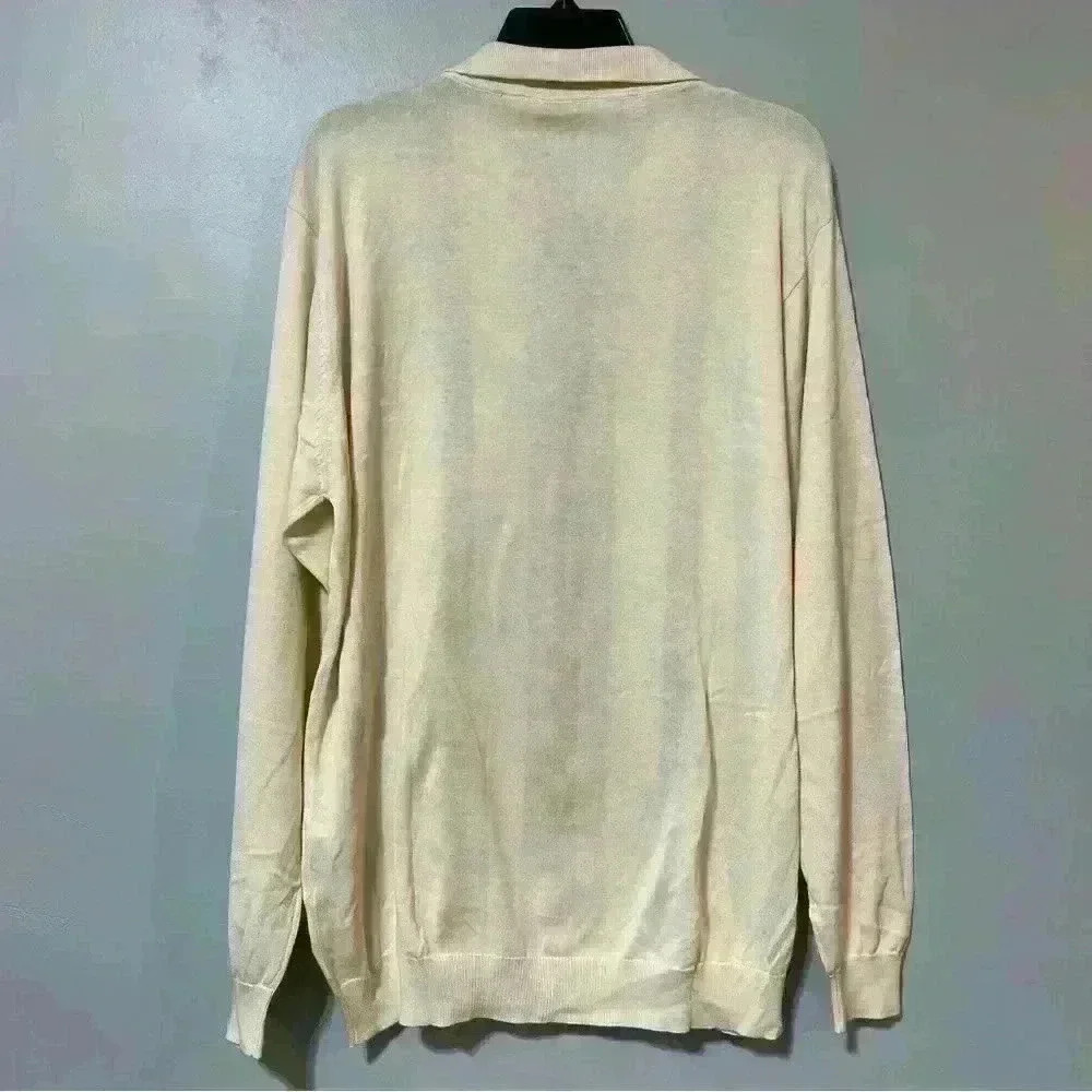 WfF men's retro style striped long sleeve button front open cardigan Silk XL New - Picture 3 of 8